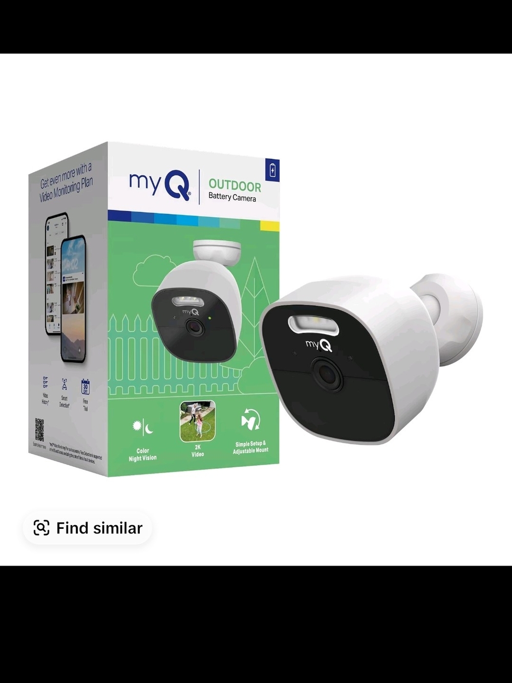 myQ Outdoor Battery Camera in White and Black